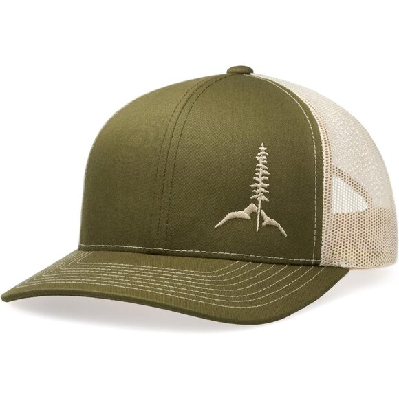 Men's Trucker Hat - Tamarack Mountain (No-Sweat Hat Liner Included)